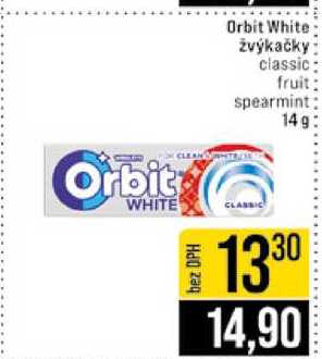 Orbit White žvýkačky classic fruit spearmint 14g