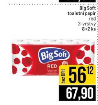 Big Soft toaletní papír red 3-vrstvý 8+2 ks 