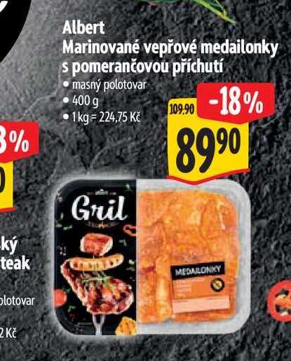  Albert Marinované vepřové medailonky s pomerančovou příchutí  400 g