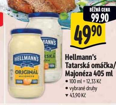   Hellmann's Tatarská omáčka/ Majonéza 405 ml 
