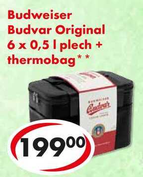Budweiser Budvar Original, 6x 0,5 l plech thermobag
