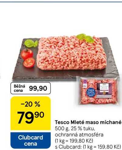 Tesco Mleté maso míchané, 500 g, 25% tuku