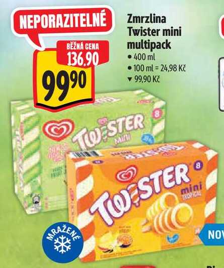 Zmrzlina Twister mini multipack, 400 ml