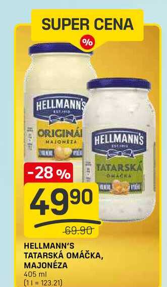 HELLMANN'S TATARSKÁ OMÁČKA, MAJONÉZA 405 ml