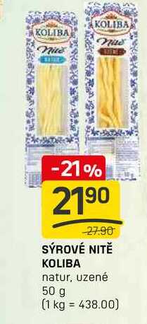 SÝROVÉ NITĚ KOLIBA natur, uzené 50 g
