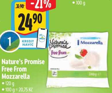 Nature's Promise Free From Mozzarella, 120 g