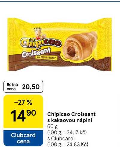 Chipicao Croissant s kakaovou náplní, 60 g 