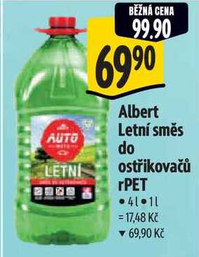 Albert Letní směs do ostřikovačů rPET, 4 l