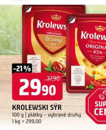 Krolewski sýr 100g, vybrané druhy
