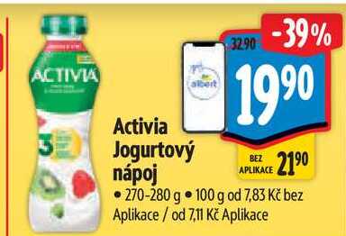 Activia Jogurtový nápoj, 270-280 g 