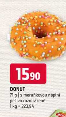 Donut 71 g s meruňkovou náplní pečivo rozmrazené 