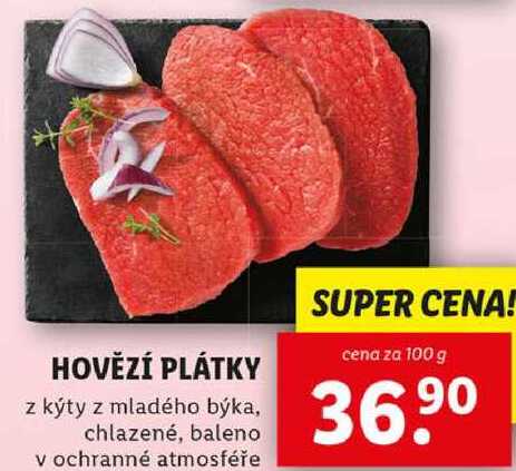 HOVĚZÍ PLÁTKY, cena za 100 g