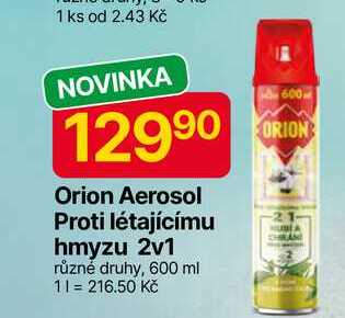 Orion Aerosol Proti létajícímu hmyzu 2v1 různé druhy, 600 ml 