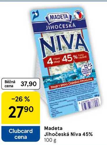 Madeta Jihočeská Niva 45%, 100 g 
