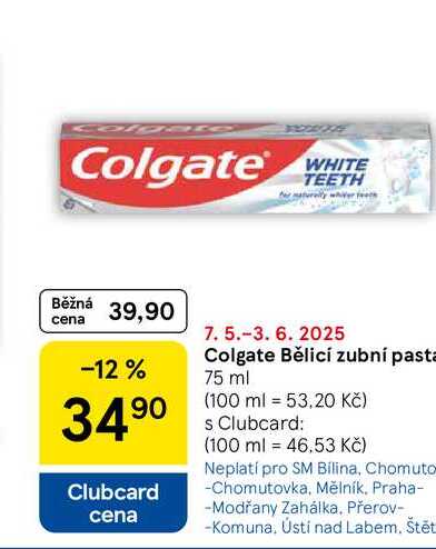 Colgate Bělicí zubní pasta, 75 ml 