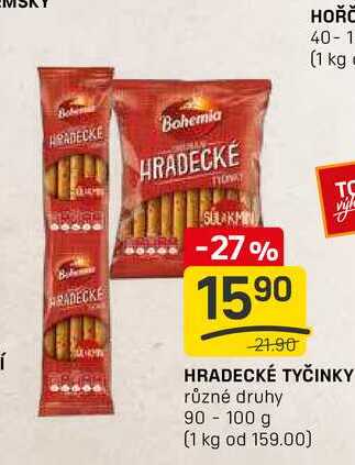 HRADECKÉ TYČINKY různé druhy 90-100 g 
