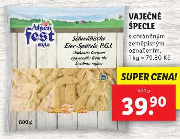 VAJEČNÉ ŠPECLE, 500 g