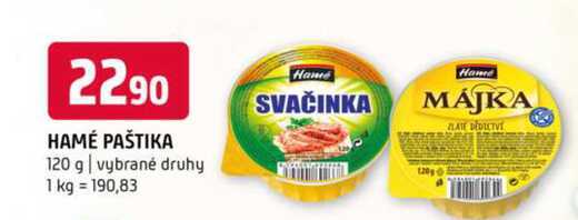 Hamé Paštika 120g, vybrané druhy
