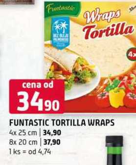 Funtastic tortilla wraps 4x 25 cm 8x 20 cm