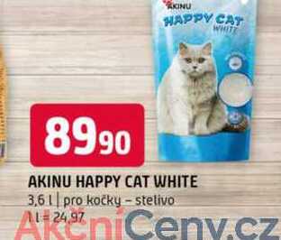 Akinu happy cat ehite 3,6l pro kočky stelivo 