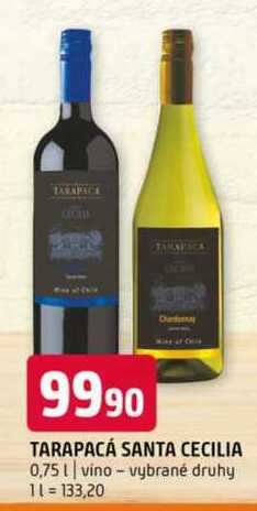 Tarapacá santa cecilia víno 0,75l