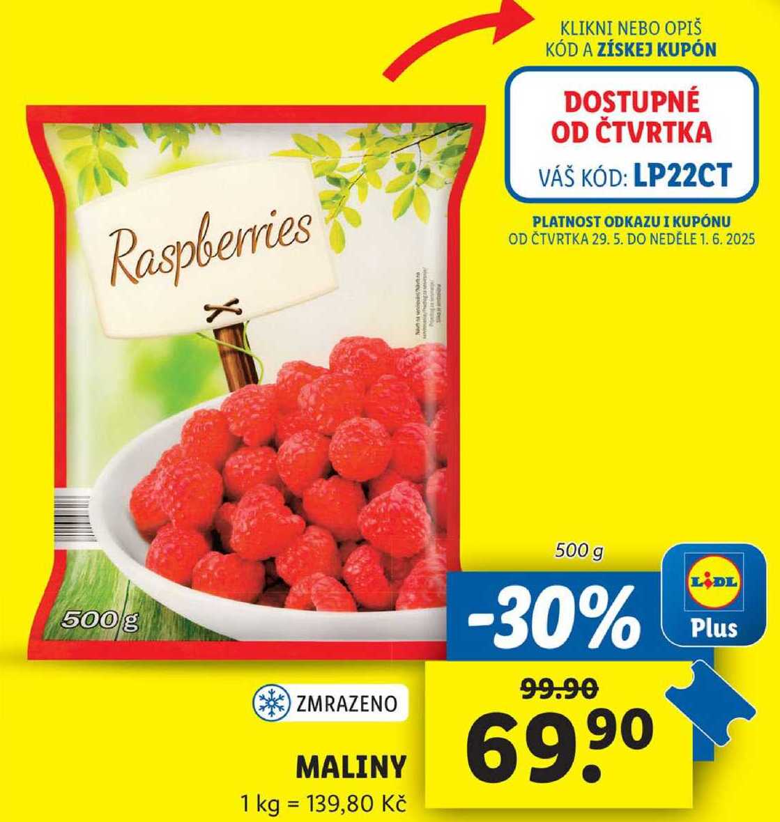 MALINY, 500 g