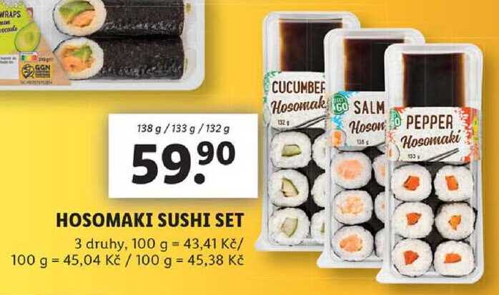 HOSOMAKI SUSHI SET, 138 g/133 g/132 g