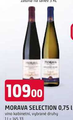 MORAVA SELECTION 0,75 vino kabinetní, vybrané druhy 