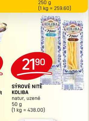 SÝROVÉ NITĚ KOLIBA natur, uzené 50 g