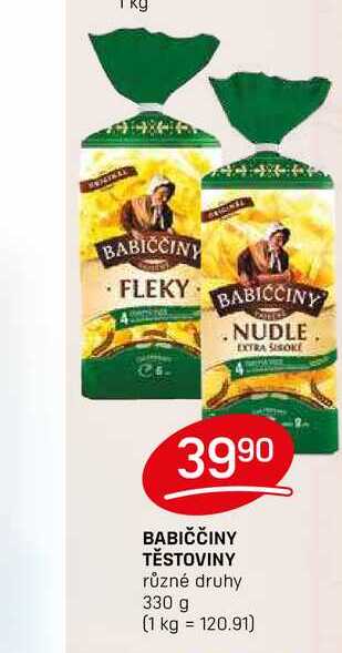 BABIČČINY TĚSTOVINY různé druhy 330 g