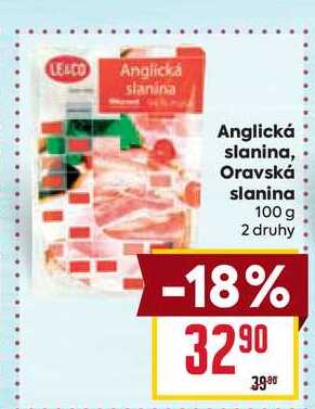 Anglická slanina, Oravská slanina 100 g