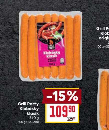Grill Party Klobásky klasik 340 g 