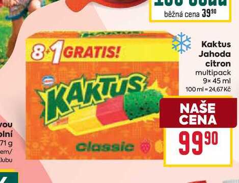 Kaktus Jahoda citron multipack 9x 45 ml