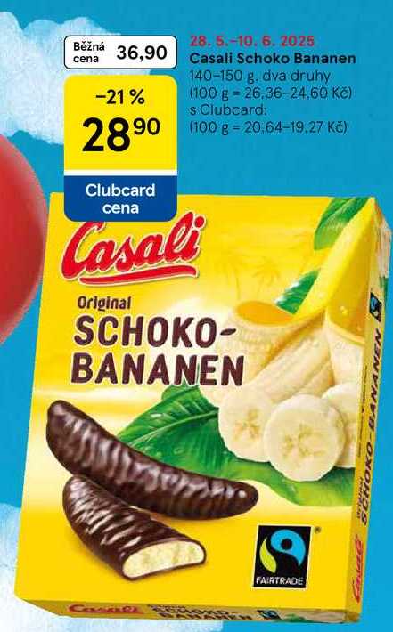 Casali Schoko Bananen, 140-150 g