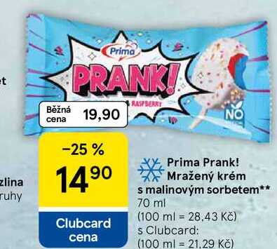 Prima Prank! Mražený krém s malinovým sorbetem, 70 ml 