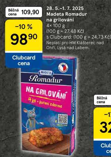 Madeta Romadur na grilování, 4× 100 g