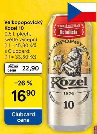 Velkopopovický Kozel 10 plech, 0.5 l 