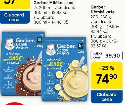 Gerber Dětská kaše, 200-230 g 