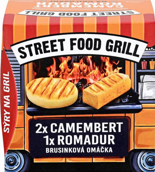 Street food grill Camembert a Romadur s brusinkovou omáčkou