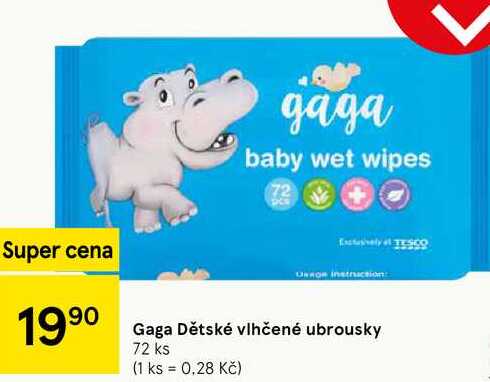 Gaga Dětské vlhčené ubrousky, 72 ks 