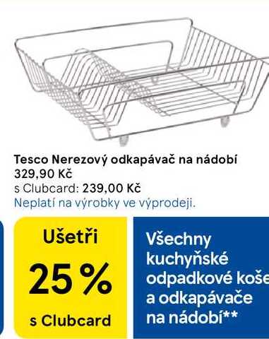 Tesco Nerezový odkapávač na nádobí  