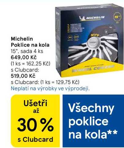 Michelin Poklice na kola 15", sada 4 ks 