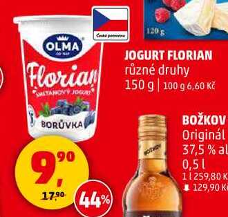 JOGURT FLORIAN různé druhy, 150 g 