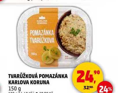 TVARŮŽKOVÁ POMAZÁNKA KARLOVA KORUNA, 150 g  