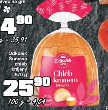 Odkolek Šumava chléb krájený 570 g 