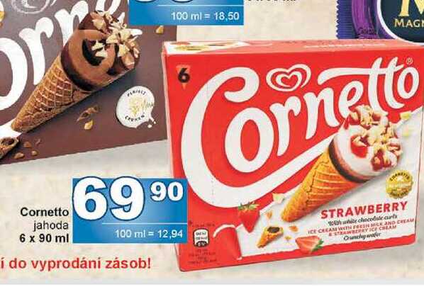 Cornetto jahoda 6 x 90 ml  