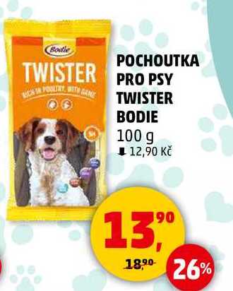 POCHOUTKA PRO PSY TWISTER BODIE, 100 g  