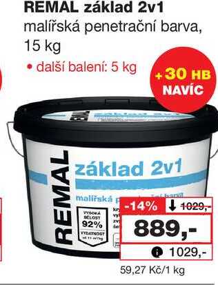 REMAL základ 2v1 malířská penetrační barva 15kg