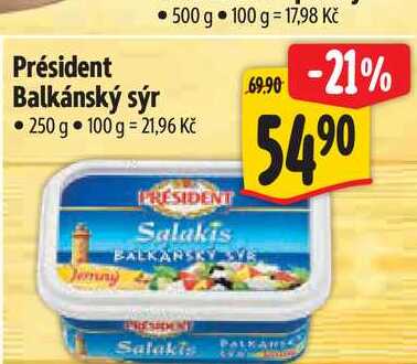Président Balkánský sýr 500 g 
