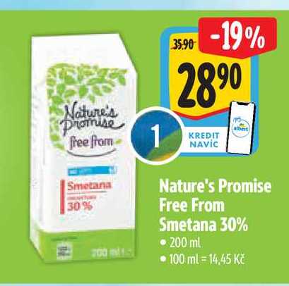   Nature's Promise Free From Smetana 30%  200 ml  